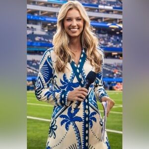 New FARM Rio Long Sleeve Wrap Blazer Dress NWT